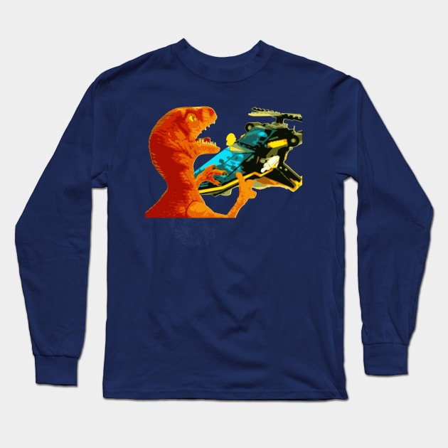 Funny Kid Dino Toy Attack Long Sleeve T-Shirt by RaizePeace